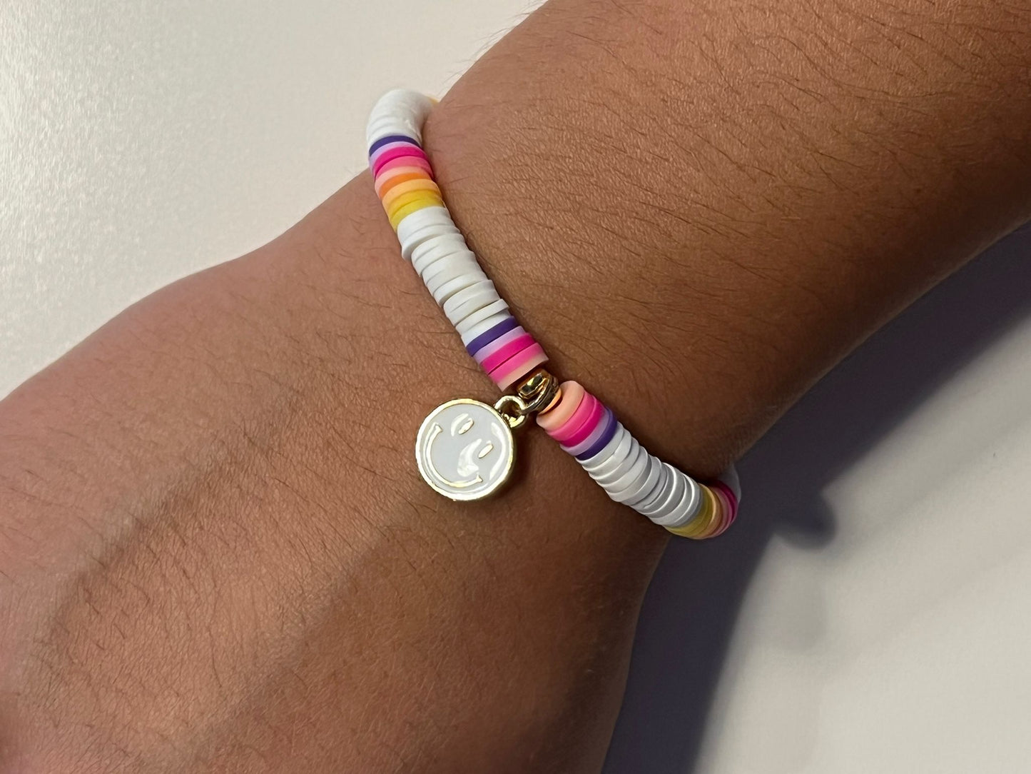 Bracelet smiley blanc