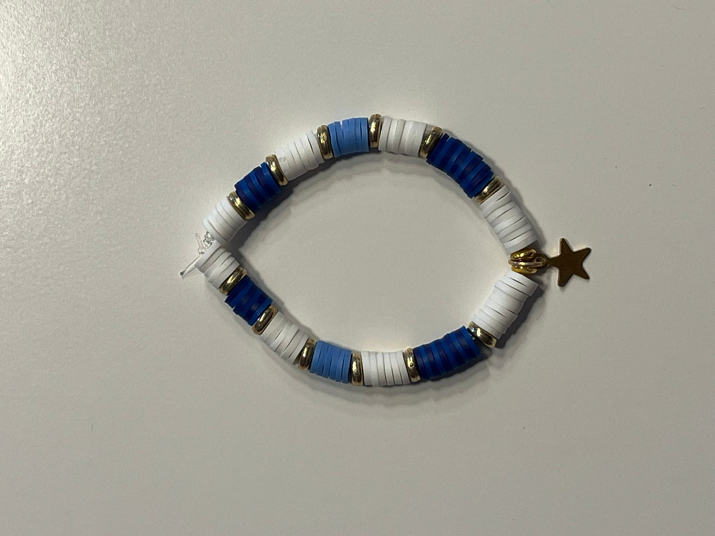 Blue white star bracelet