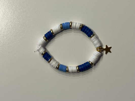 Bracelet bleu blanc étoile