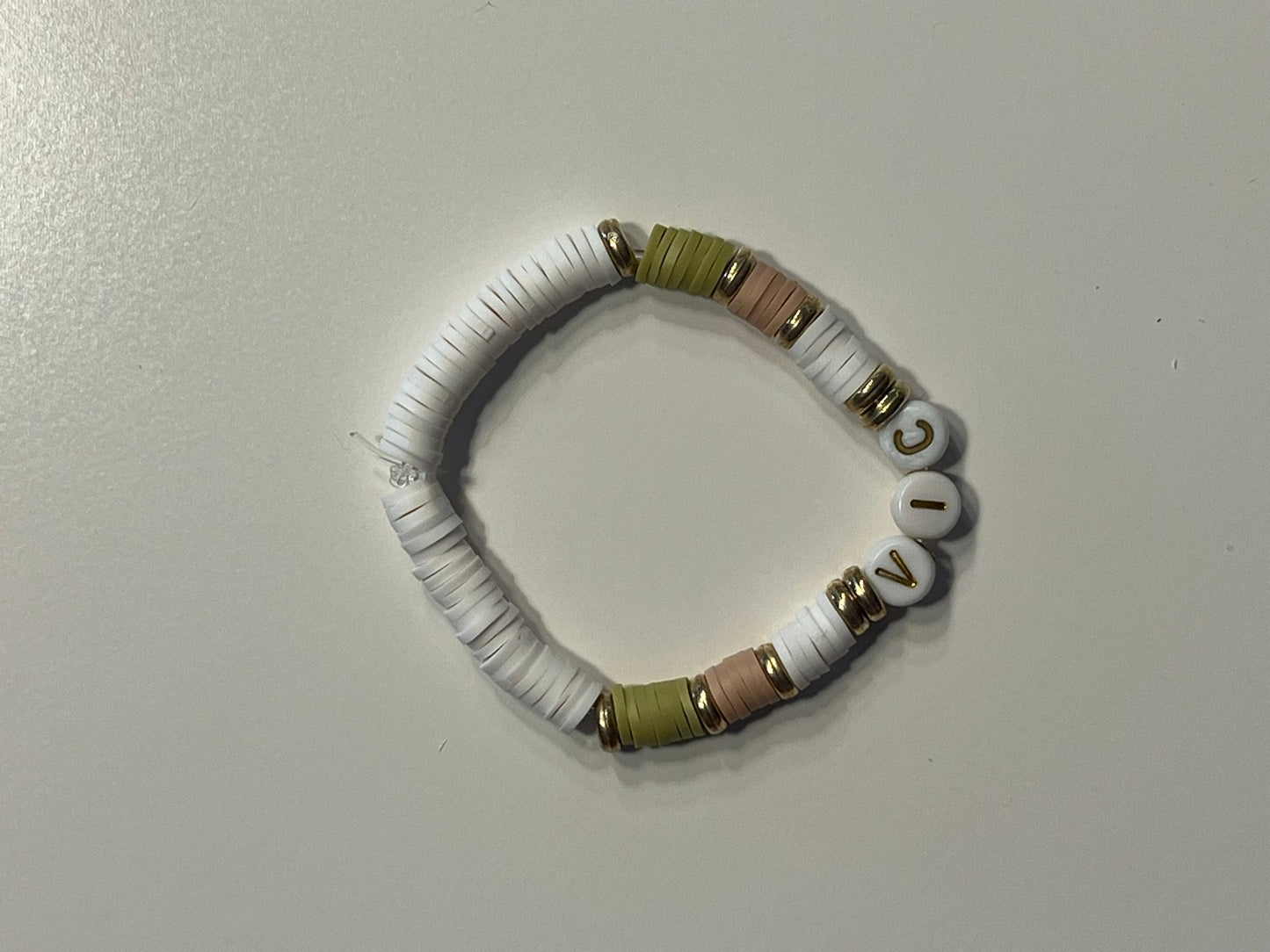 Bracelet khaki rose blanc VIC