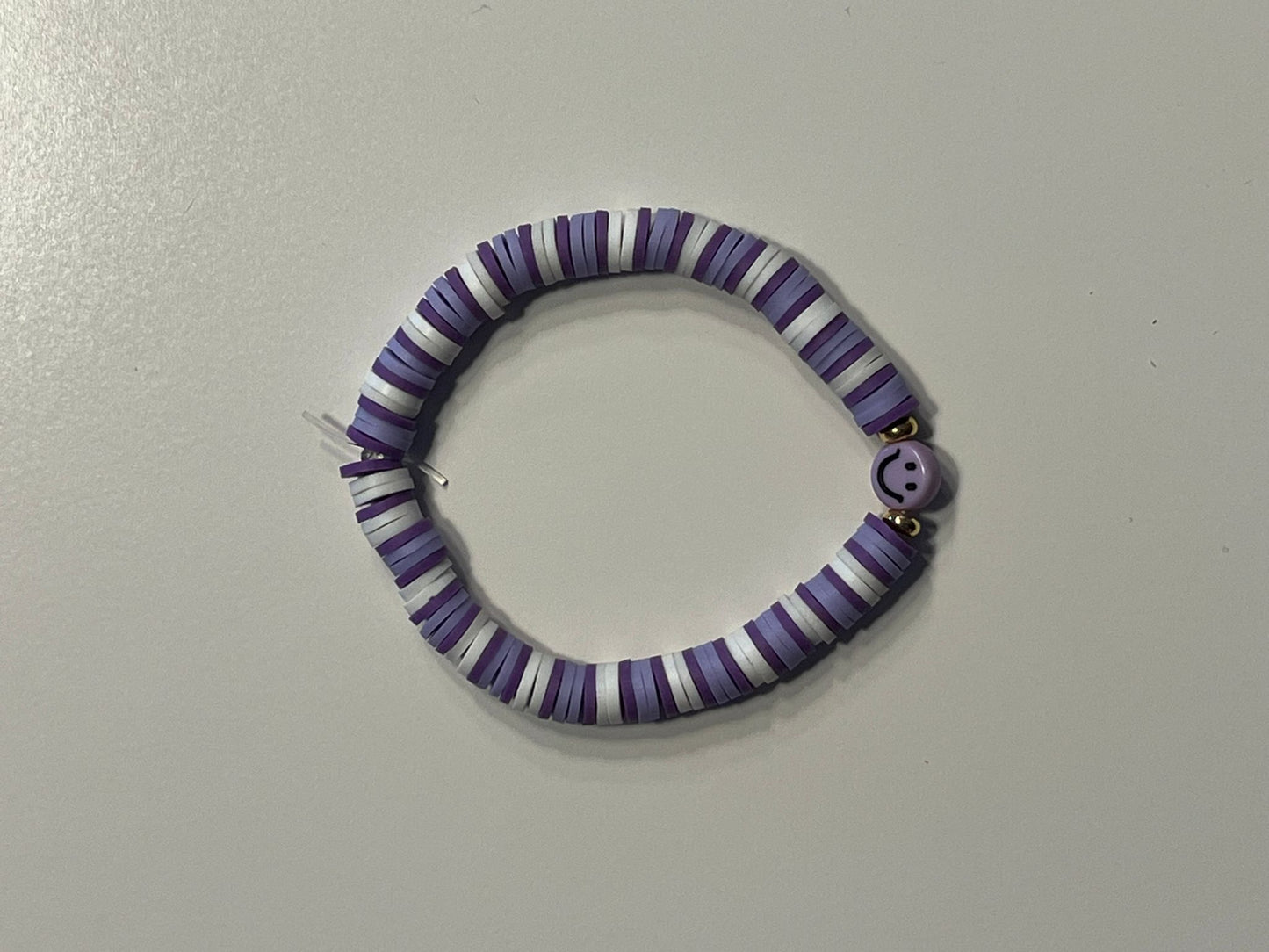 Bracelet violet blanc smiley